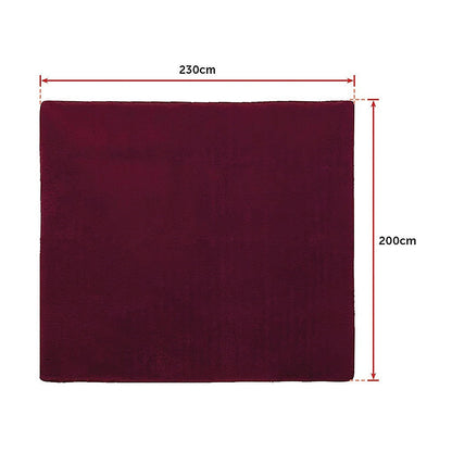 230x200cm Floor Rugs Large Shaggy Rug Area Carpet Bedroom Living Room Mat - Burgundy - Cosy Abode