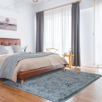 230x200cm Floor Rugs Large Shaggy Rug Area Carpet Bedroom Living Room Mat - Grey - Cosy Abode