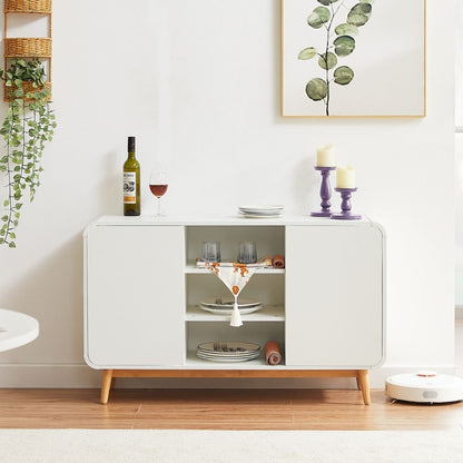 Merlin White Modern Retro Sideboard Buffet Table - Cosy Abode