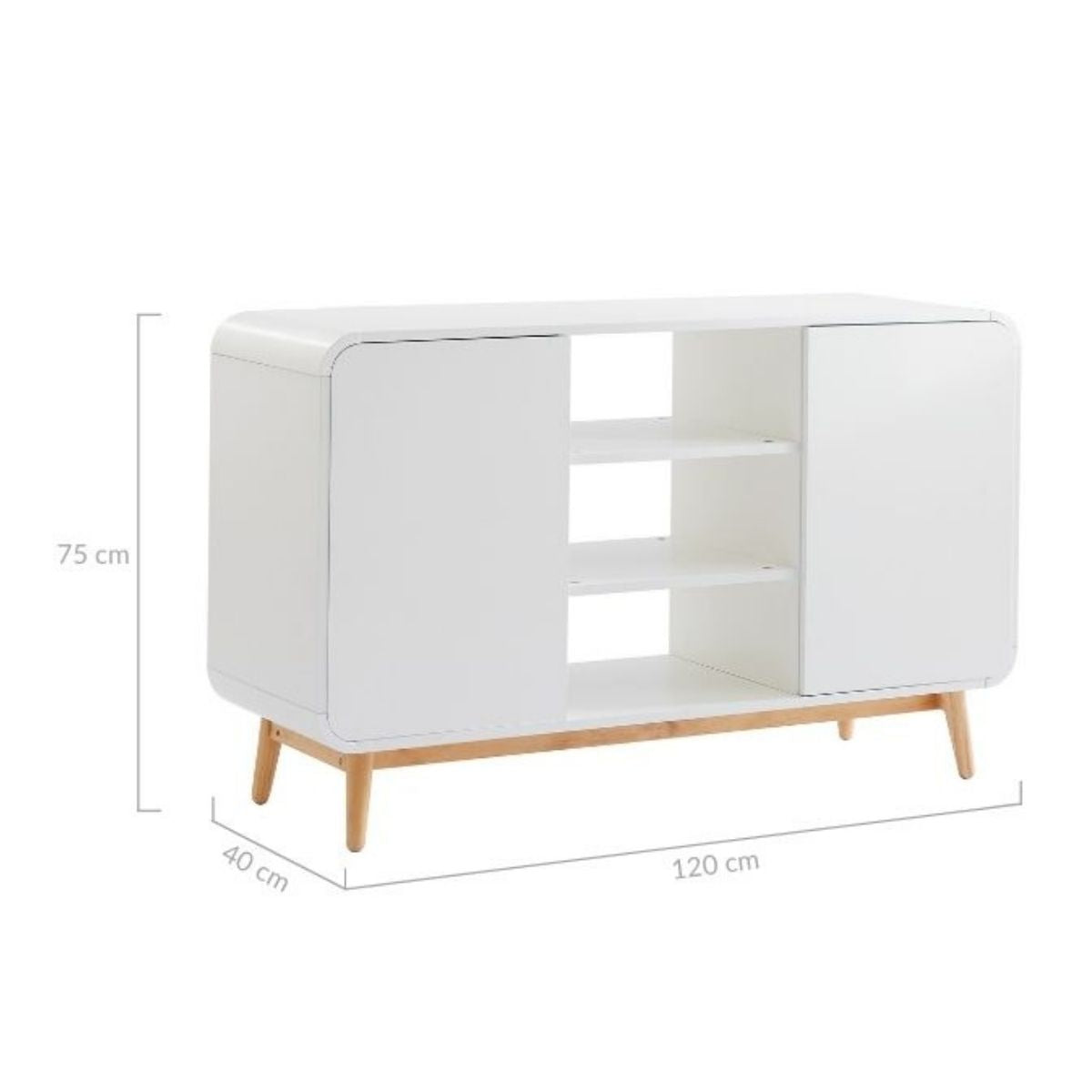 Merlin White Modern Retro Sideboard Buffet Table - Cosy Abode