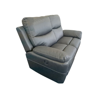 2R Finest Fabric Electric Recliner Feature Multi Positions Ultra Cushioned USB Outlets in Charcoal Colour - Cosy Abode