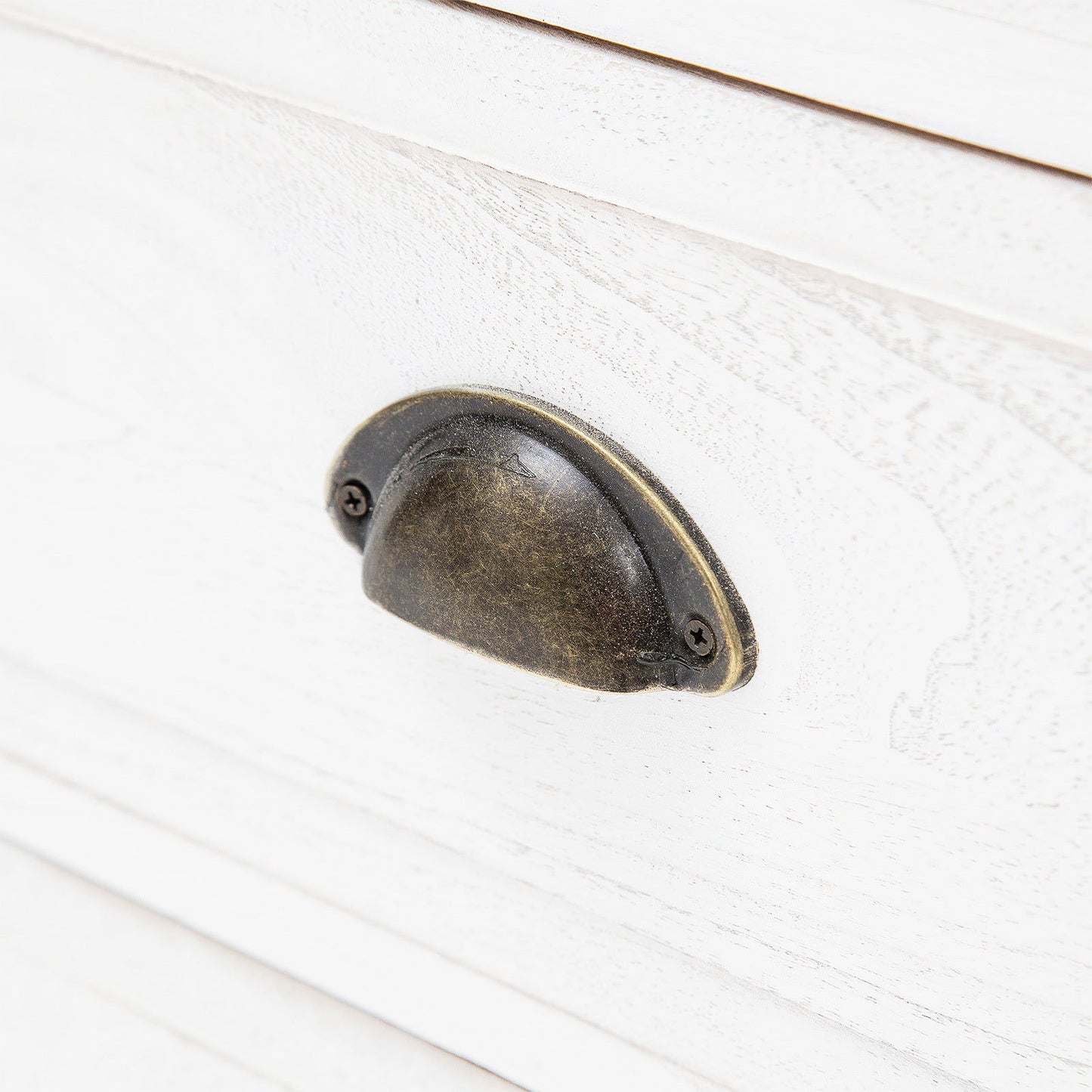 2X Bedside Table 2 Drawer Vintage Side Table Storage Cabinet Bedroom LYDIA WHITE - Cosy Abode