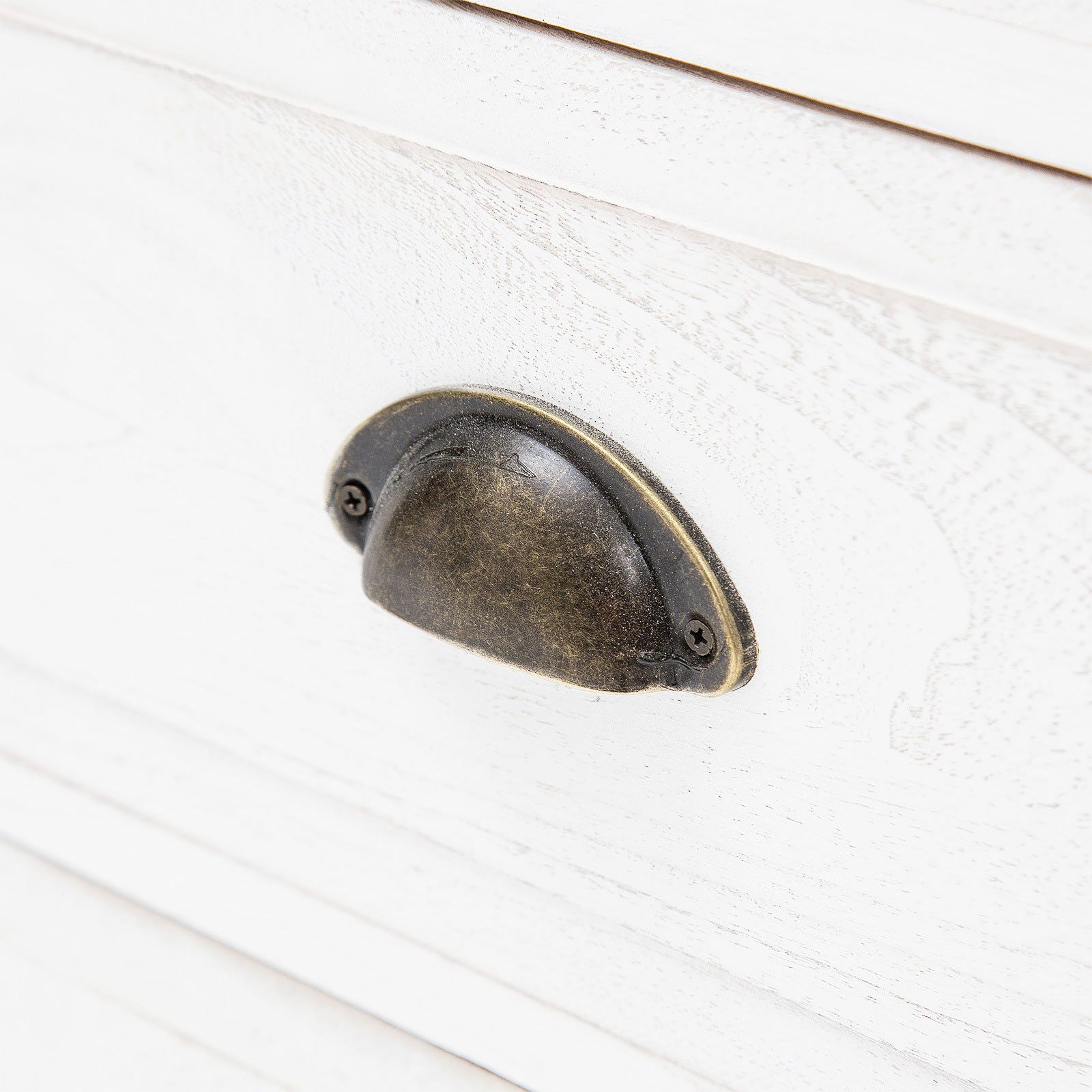 2X Bedside Table 2 Drawer Vintage Side Table Storage Cabinet Bedroom LYDIA WHITE - Cosy Abode