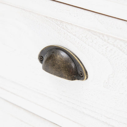 2X Bedside Table 2 Drawer Vintage Side Table Storage Cabinet Bedroom LYDIA WHITE - Cosy Abode