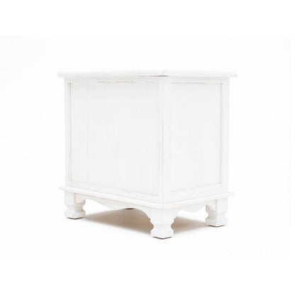 2X Bedside Table 2 Drawer Vintage Side Table Storage Cabinet Bedroom LYDIA WHITE - Cosy Abode