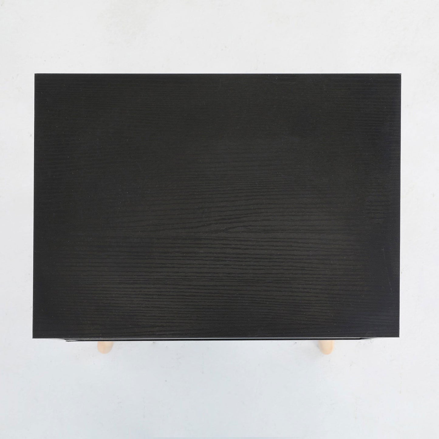 2X Bedside Table 2 Drawer Wood Leg Storage Cabinet Nightstand SUZY BLACK - Cosy Abode