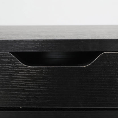 2X Bedside Table 2 Drawer Wood Leg Storage Cabinet Nightstand SUZY BLACK - Cosy Abode