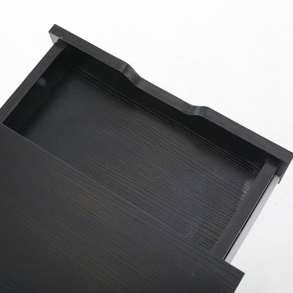 2X Bedside Table 2 Drawer Wood Leg Storage Cabinet Nightstand SUZY BLACK - Cosy Abode