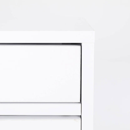 2X Bedside Table 2 Drawer Wood Leg Storage Cabinet Nightstand SUZY WHITE - Cosy Abode