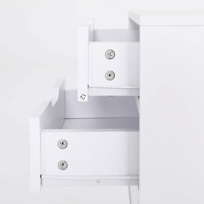 2X Bedside Table 3 Drawer Wood Leg Storage Cabinet Nightstand LACY WHITE - Cosy Abode