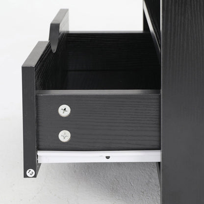 2X Bedside Table Side Storage Cabinet Nightstand Bedroom 1 Drawer 2 Shelf LARK BLACK - Cosy Abode