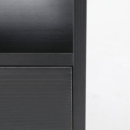 2X Bedside Table Side Storage Cabinet Nightstand Bedroom 1 Drawer 2 Shelf LARK BLACK - Cosy Abode