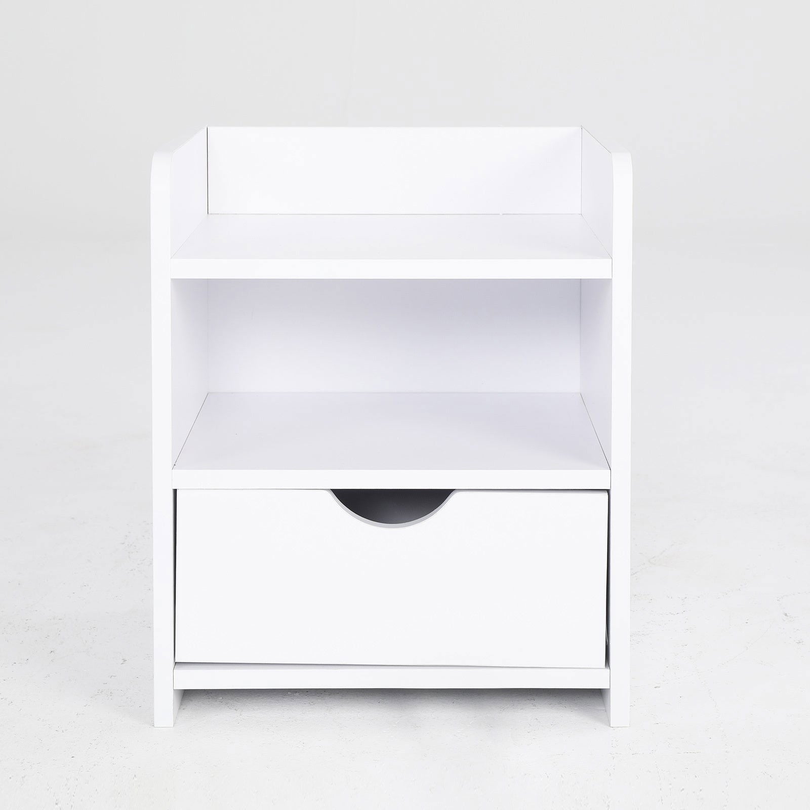 2X Bedside Table Side Storage Cabinet Nightstand Bedroom 1 Drawer 2 Shelf LARK WHITE - Cosy Abode