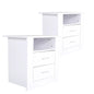 2X Bedside Table Side Storage Cabinet Nightstand Bedroom 2 Drawer 1 Shelf ZURI WHITE - Cosy Abode