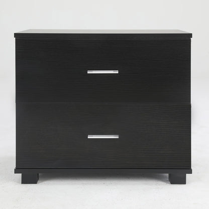 2X Bedside Table Side Storage Cabinet Nightstand Bedroom 2 Drawer ETTA BLACK - Cosy Abode