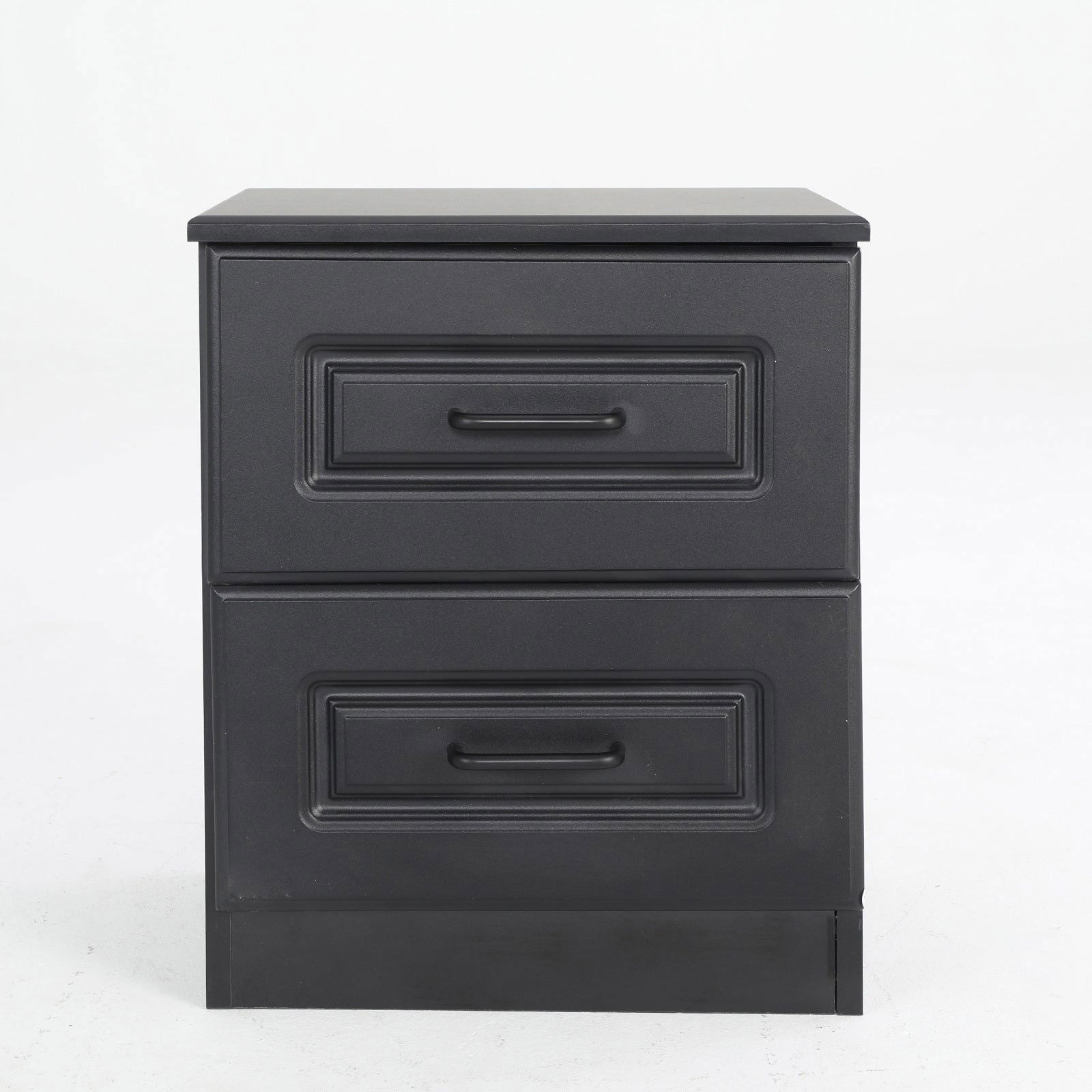 2X Bedside Table Side Storage Cabinet Nightstand Bedroom 2 Drawer KEVA BLACK - Cosy Abode