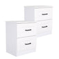 2X Bedside Table Side Storage Cabinet Nightstand Bedroom 2 Drawer KEVA WHITE - Cosy Abode