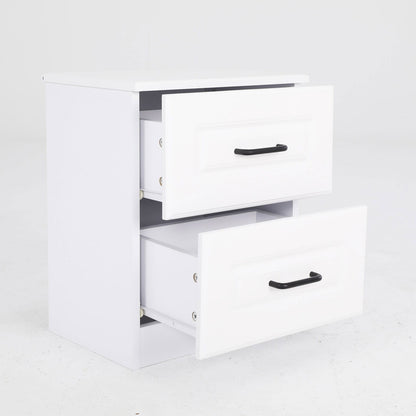 2X Bedside Table Side Storage Cabinet Nightstand Bedroom 2 Drawer KEVA WHITE - Cosy Abode