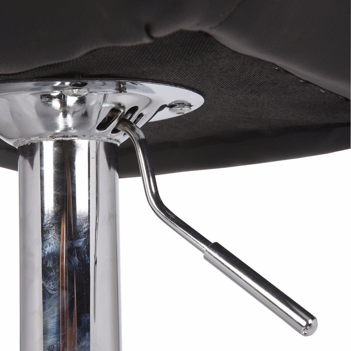 2X Black Bar Stools Faux Leather High Back Adjustable Crome Base Gas Lift Swivel Chairs - Cosy Abode