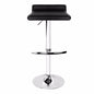 2X Black Bar Stools Faux Leather Low Back Adjustable Crome Base Gas Lift Slim Seat Swivel Chairs - Cosy Abode