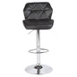 2X Black Bar Stools Faux Leather Mid High Back Adjustable Crome Base Gas Lift Swivel Chairs - Cosy Abode