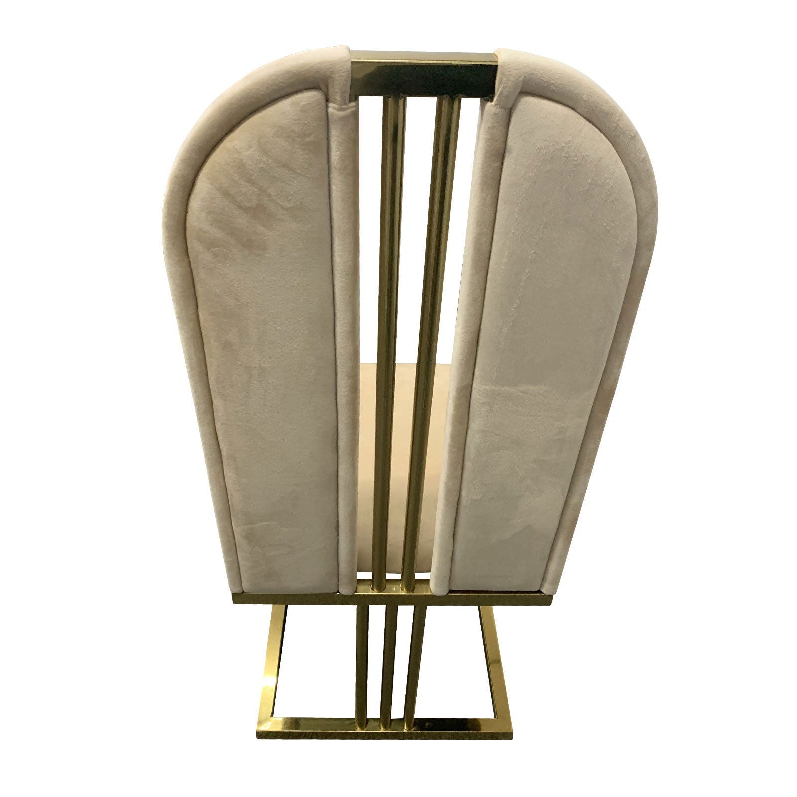 2X Dining Chair Stainless Gold Frame & Seat Beige Fabric - Cosy Abode