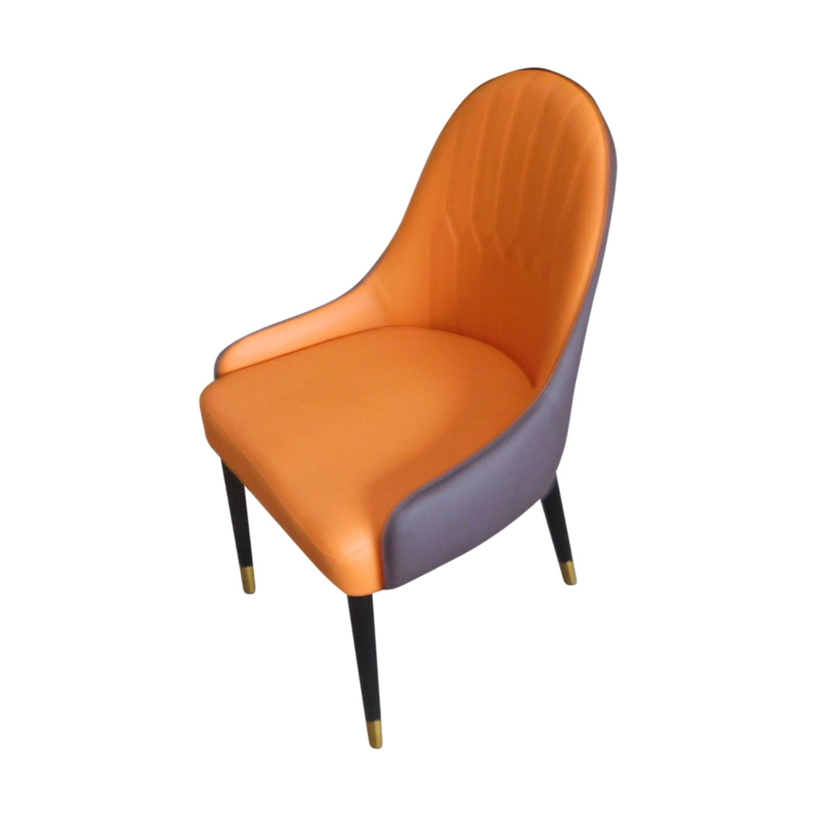 2X Dining Chairs Orange Colour Premium Leatherette Carbon Steel Frame Firm Support - Cosy Abode