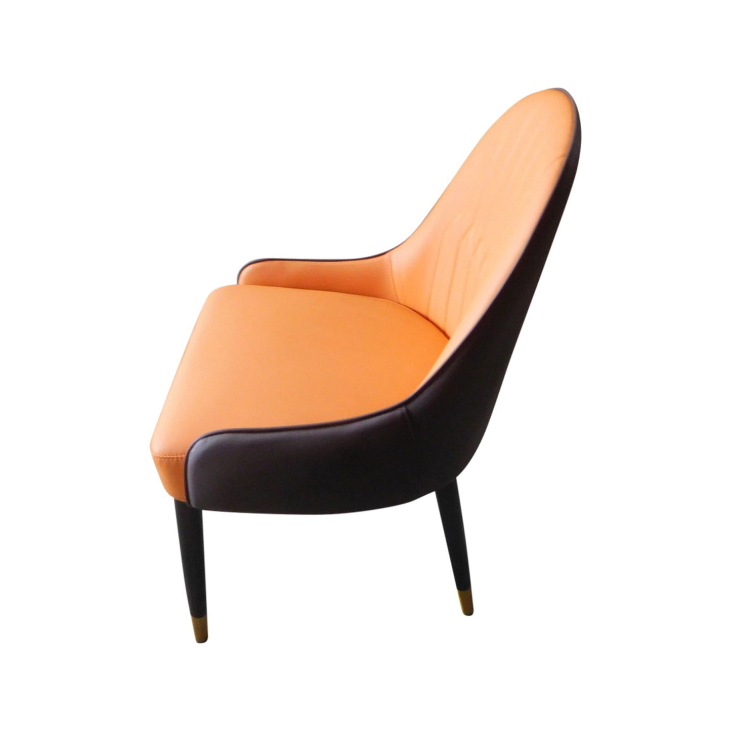 2X Dining Chairs Orange Colour Premium Leatherette Carbon Steel Frame Firm Support - Cosy Abode