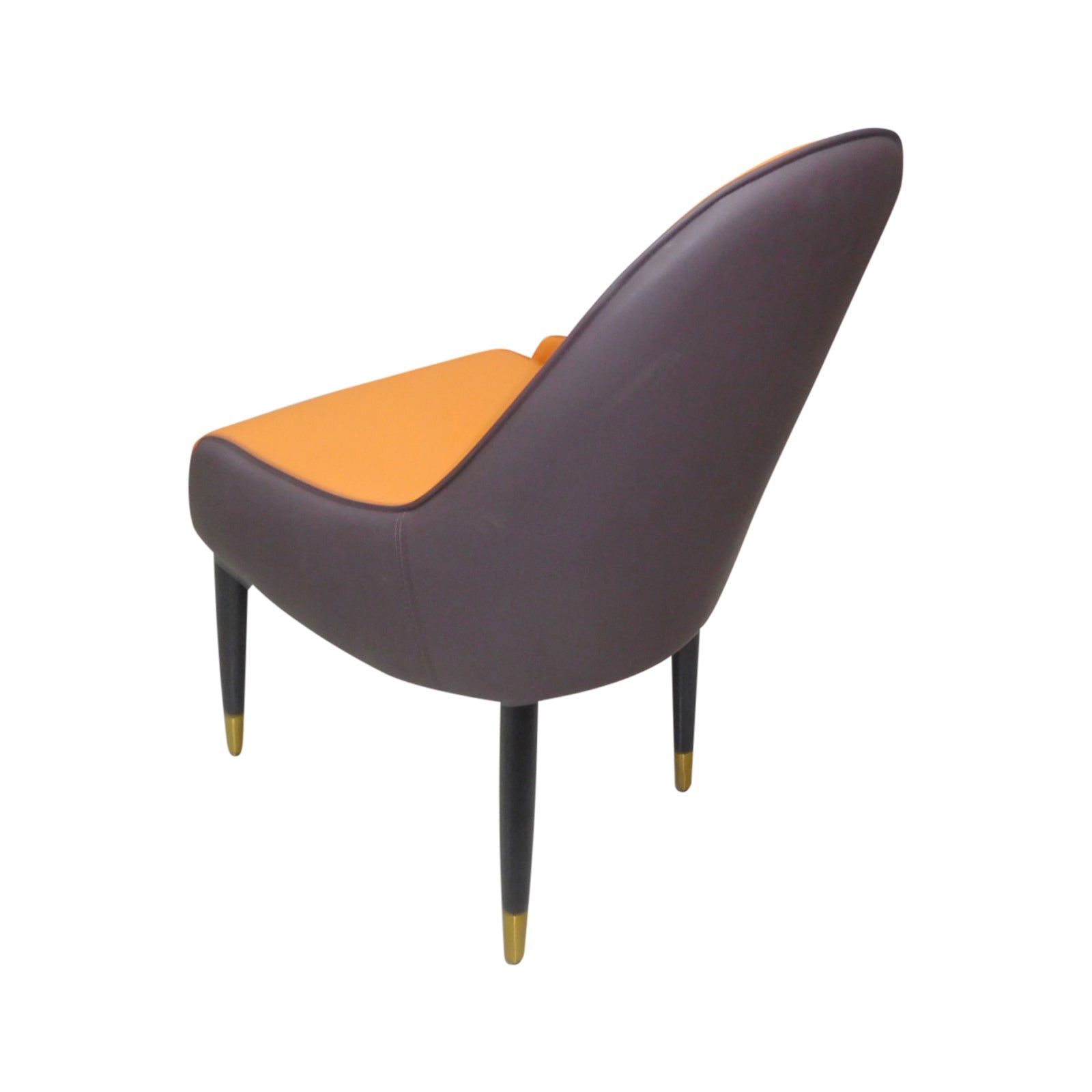 2X Dining Chairs Orange Colour Premium Leatherette Carbon Steel Frame Firm Support - Cosy Abode