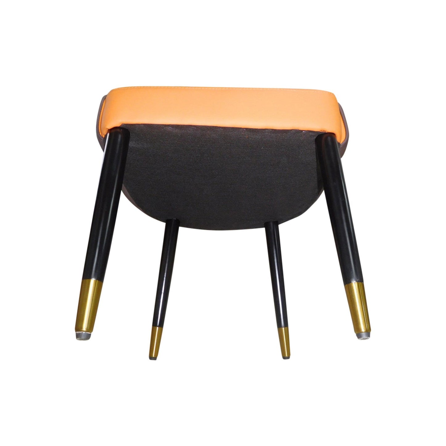 2X Dining Chairs Orange Colour Premium Leatherette Carbon Steel Frame Firm Support - Cosy Abode