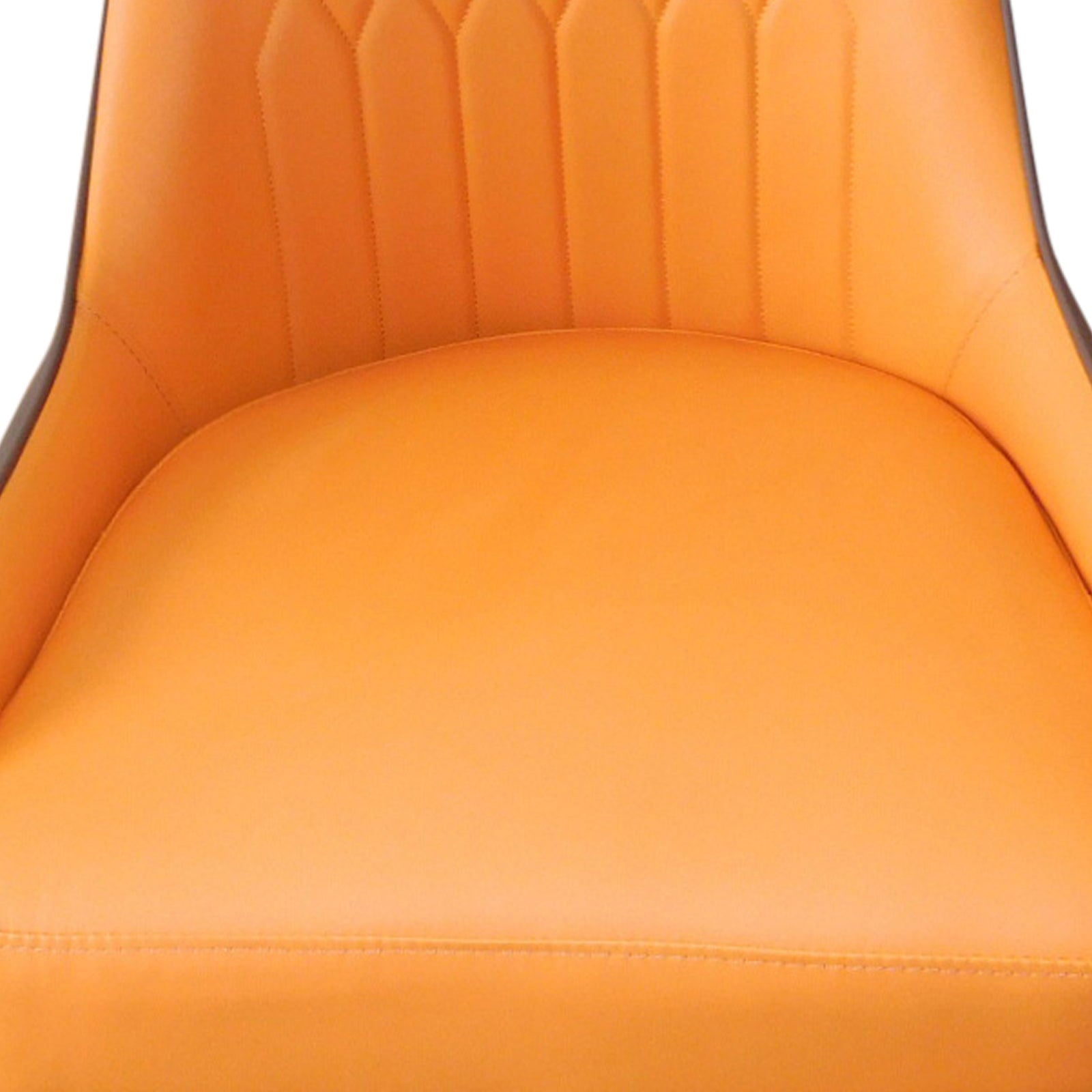 2X Dining Chairs Orange Colour Premium Leatherette Carbon Steel Frame Firm Support - Cosy Abode