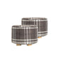 2X Fabric Ottoman Round Wooden Leg Foot Stool - LATTICE - Cosy Abode