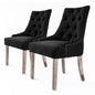 2X French Provincial Dining Chair Oak Leg AMOUR DARK BLACK - Cosy Abode