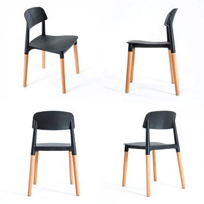 2X Retro Belloch Stackable Dining Cafe Chair BLACK - Cosy Abode
