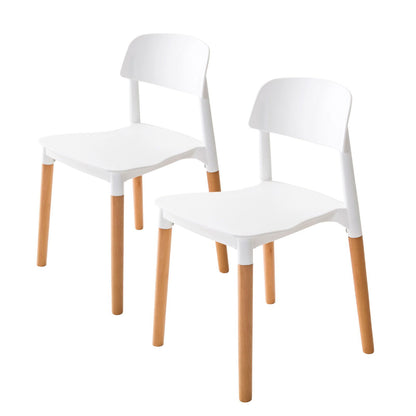 2X Retro Belloch Stackable Dining Cafe Chair WHITE - Cosy Abode