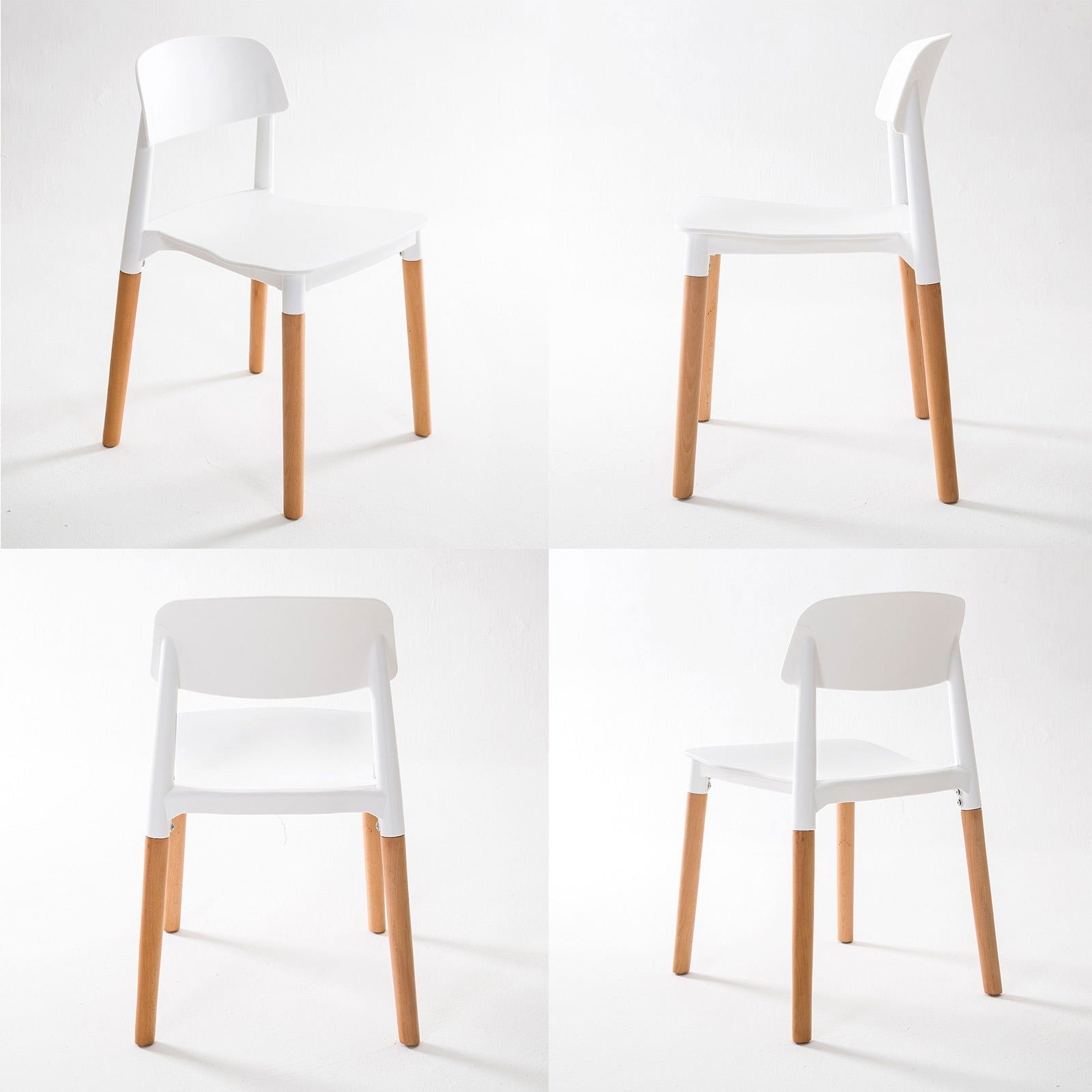 2X Retro Belloch Stackable Dining Cafe Chair WHITE - Cosy Abode