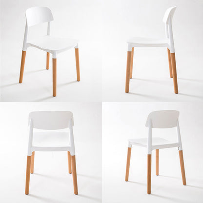 2X Retro Belloch Stackable Dining Cafe Chair WHITE - Cosy Abode