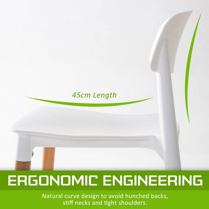 2X Retro Belloch Stackable Dining Cafe Chair WHITE - Cosy Abode