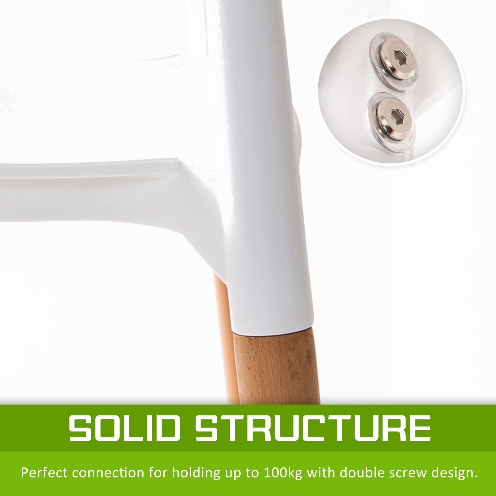 2X Retro Belloch Stackable Dining Cafe Chair WHITE - Cosy Abode