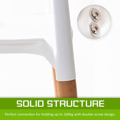 2X Retro Belloch Stackable Dining Cafe Chair WHITE - Cosy Abode