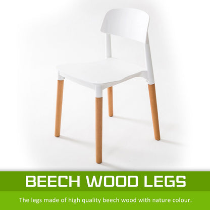 2X Retro Belloch Stackable Dining Cafe Chair WHITE - Cosy Abode