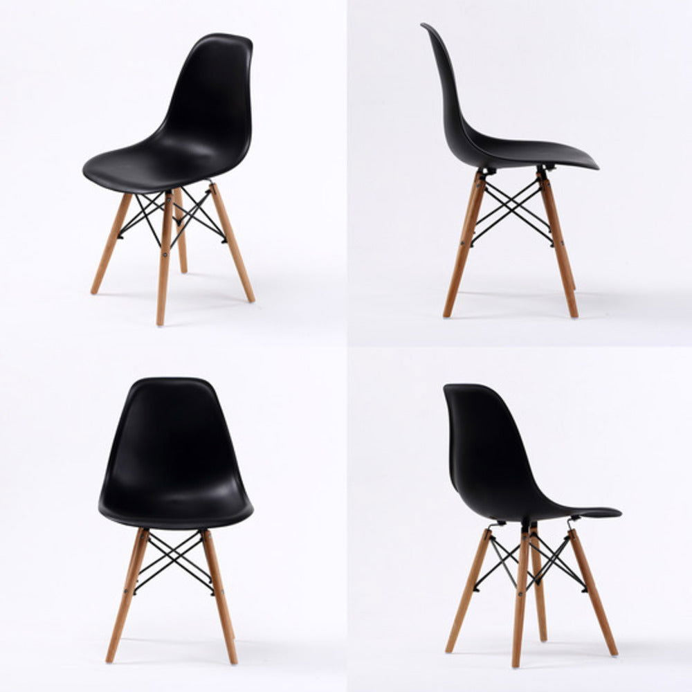 2X Retro Dining Cafe Chair DSW BLACK - Cosy Abode