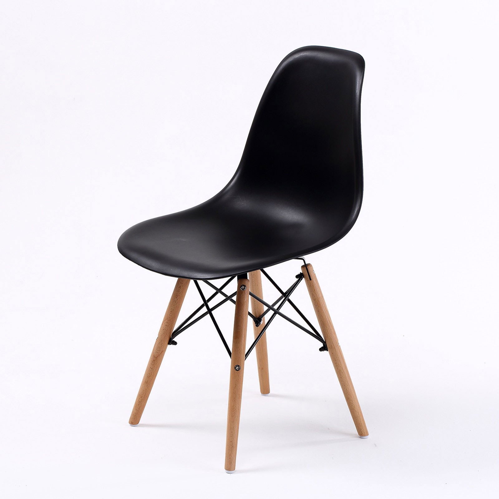 2X Retro Dining Cafe Chair DSW BLACK - Cosy Abode