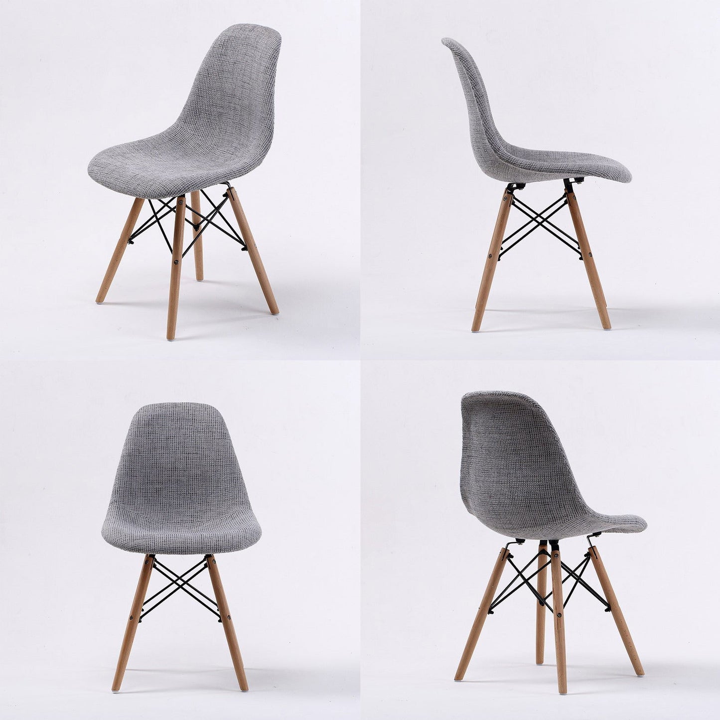 2X Retro Dining Cafe Chair DSW GREY - Cosy Abode