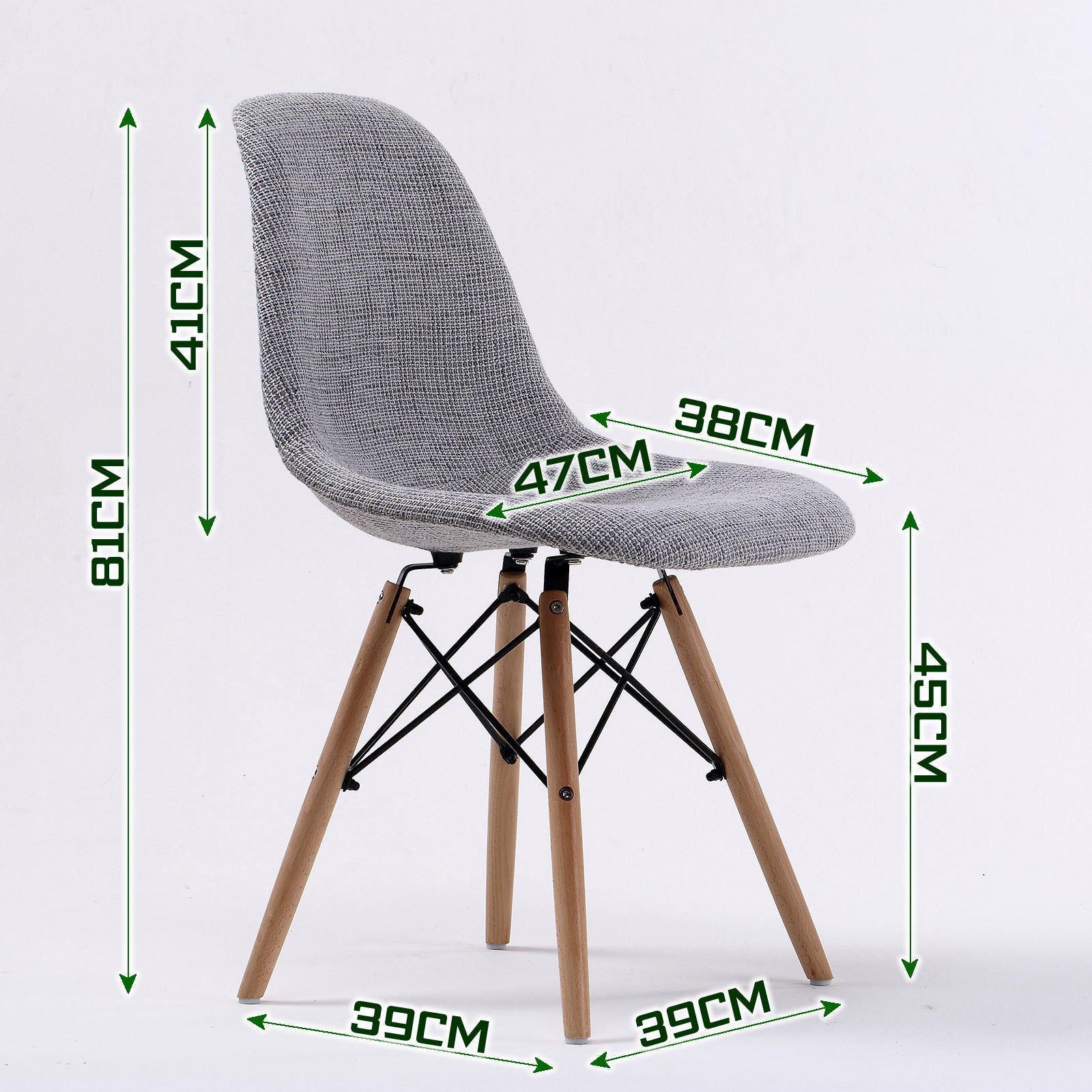2X Retro Dining Cafe Chair DSW GREY - Cosy Abode