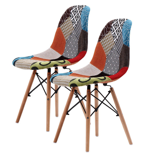 2X Retro Dining Cafe Chair DSW MULTI COLOUR - Cosy Abode