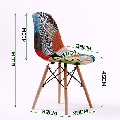 2X Retro Dining Cafe Chair DSW MULTI COLOUR - Cosy Abode