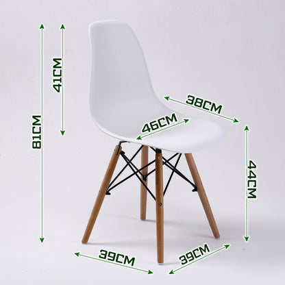 2X Retro Dining Cafe Chair DSW WHITE - Cosy Abode