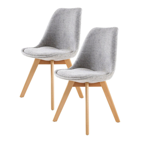 2X Retro Dining Cafe Chair Padded Seat GREY - Cosy Abode