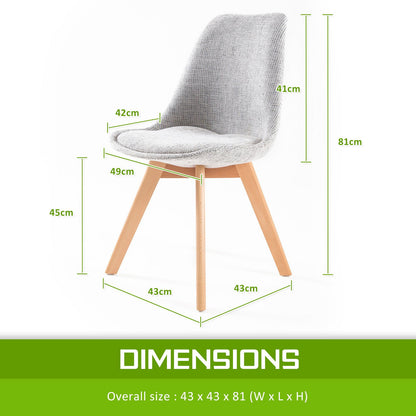 2X Retro Dining Cafe Chair Padded Seat GREY - Cosy Abode